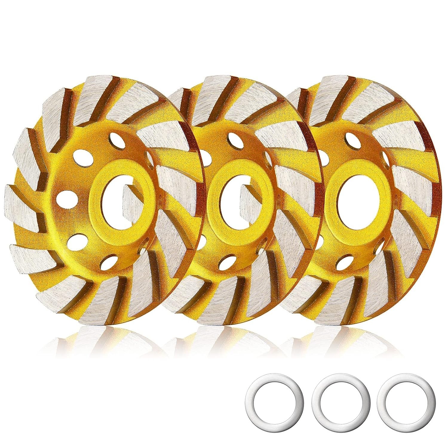 4-Inch Diamond Cup Grinding Wheel Set – 3 Heavy Duty Segs for Concrete Grinding