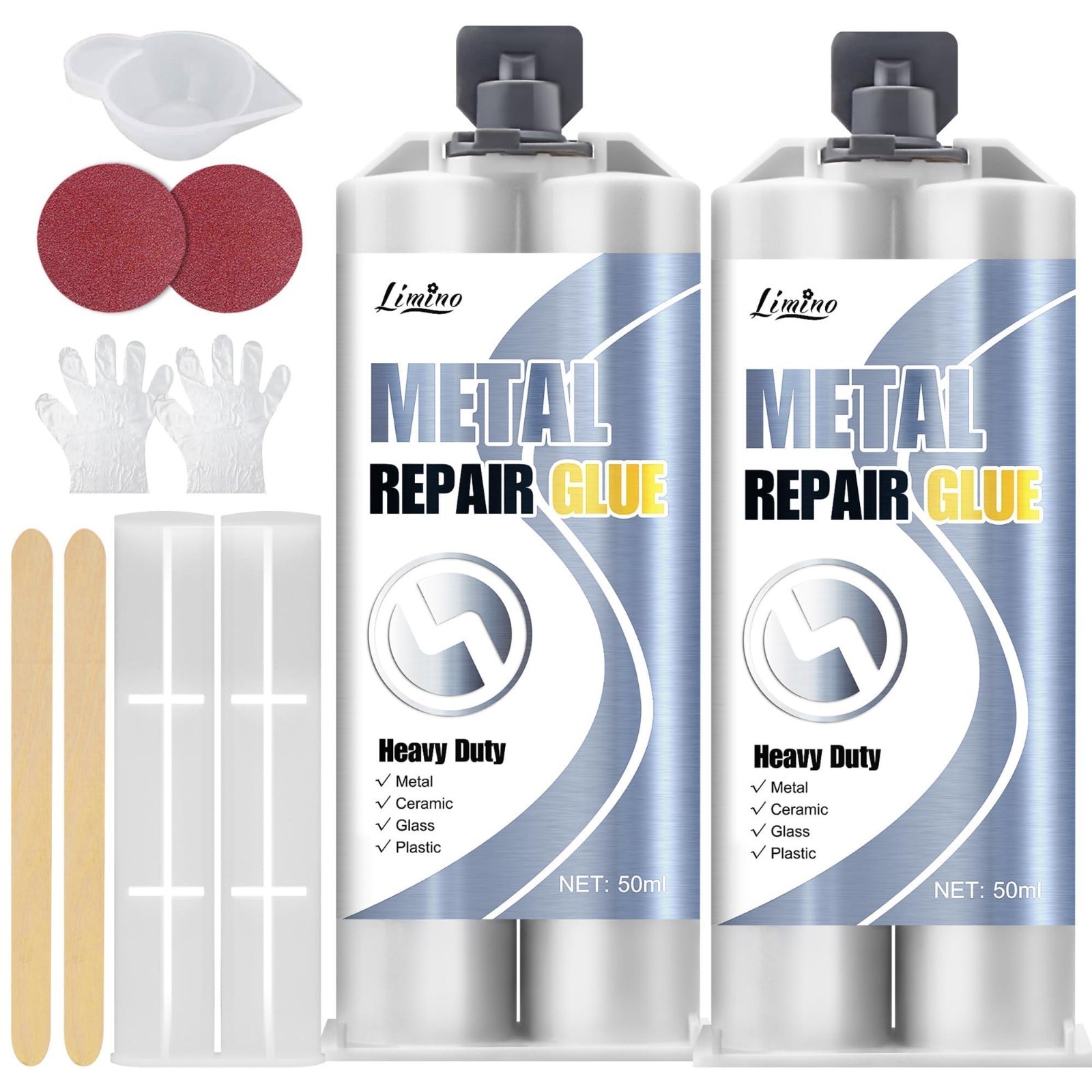 2 Part Metal Welding Epoxy Glue 3.5oz – Heavy Duty Steel Plastic Repair Bond Set