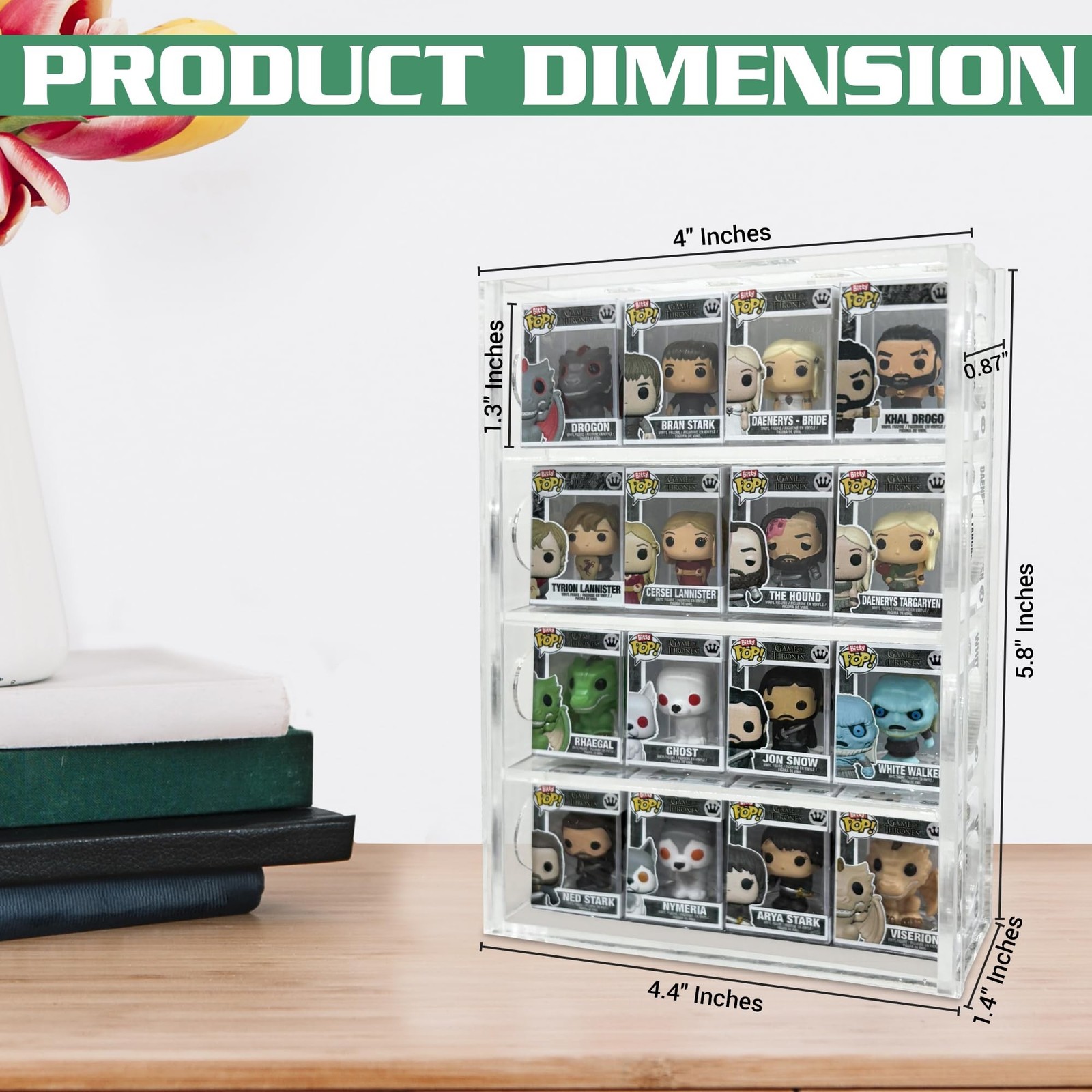 Acrylic Display Case Compatible with Funko Bitty Pop – Clear Tiered Stand