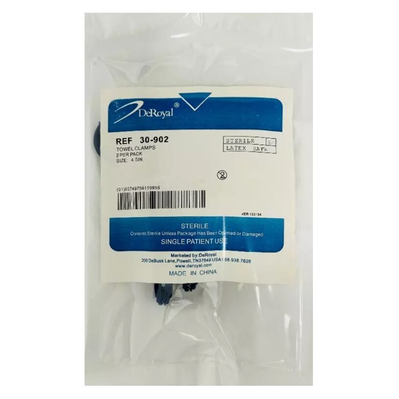 *120-Pieces* DeRoyal Towel Clamps 4.5″ Sterile 30-902