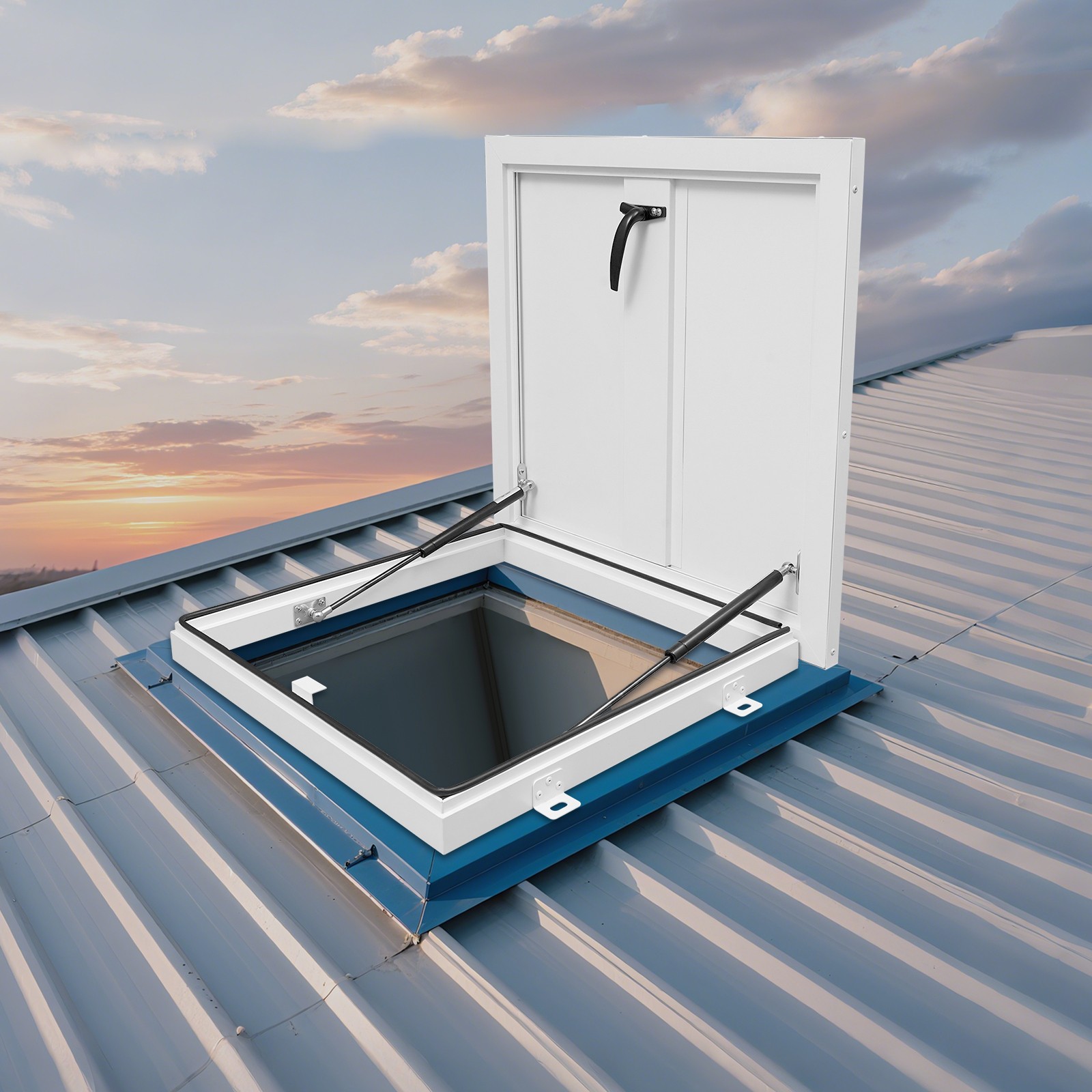 Roof Hatch, Roof Security Door, Roof Access Hatch 19.7in L X 19.7in White