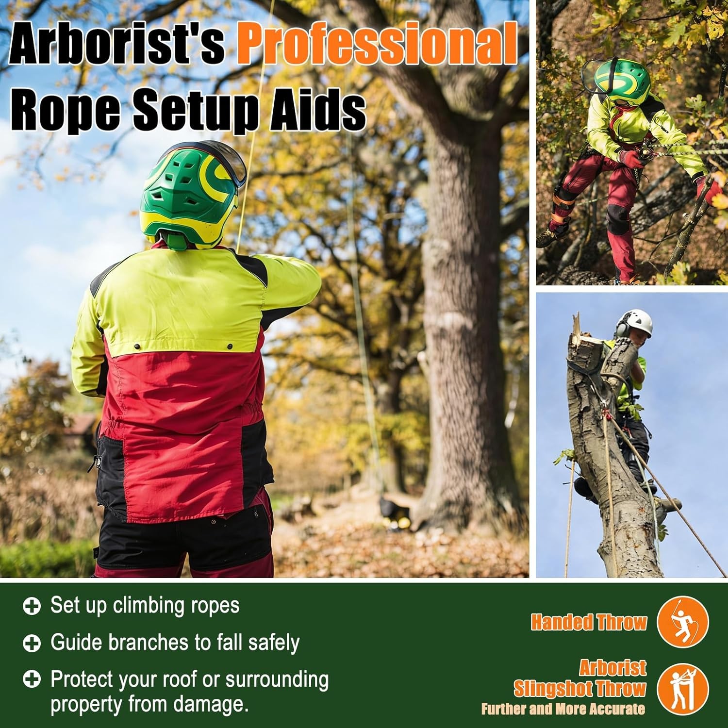 Arborist Throw Line Kit, 15Oz Throw Weight & 196Ft Paracord Rope, 100% Polyester