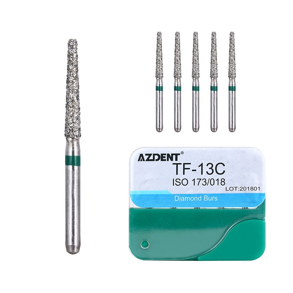 100Pcs 20Types Dental Diamond Burs for High Speed Handpiece Medium Friction Grip