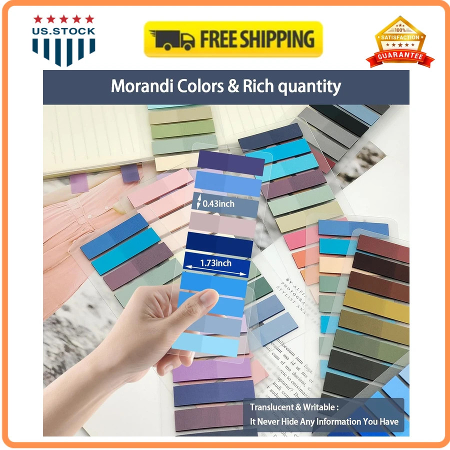 2400 Pcs Morandi Sticky Tabs Index Tabs Page Markers for Books and Notebooks