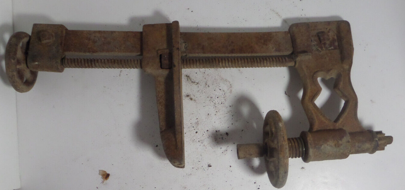 press clamp large rusty rustic vintage