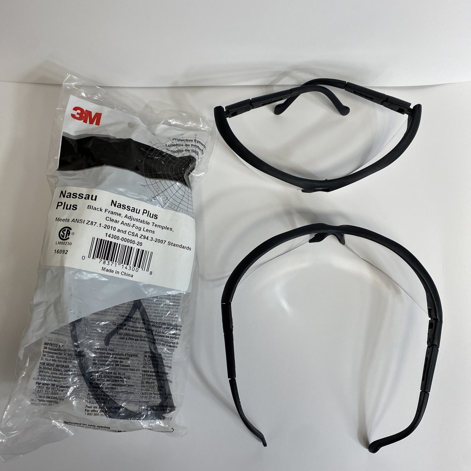 Protective Glasses Nassau Plus Anti-Fog Adjustable 3 Sets of Glasses
