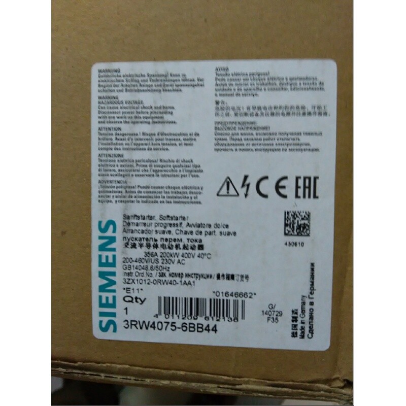 3RW4075-6BB44 Siemens Soft Starter Free and Fast Shipping Spot Goods Zy