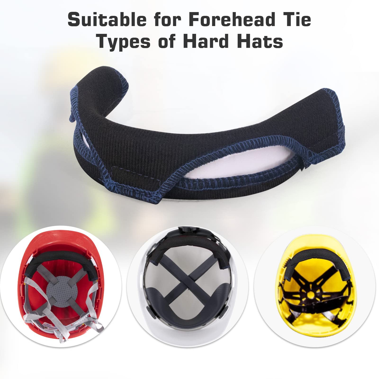 4 Pack Hard Hat Sweatband Flame Retardant Cotton Washable Reusable Liner for…