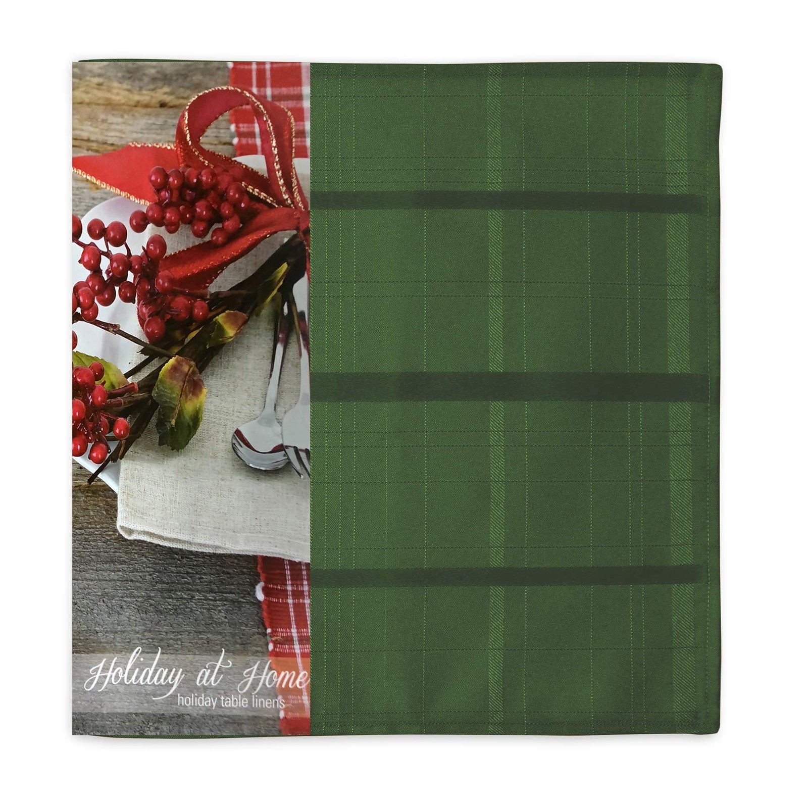Newbridge Christmas Elegance Plaid Set Of 4 Square Fabric Napkins 100 Polyester