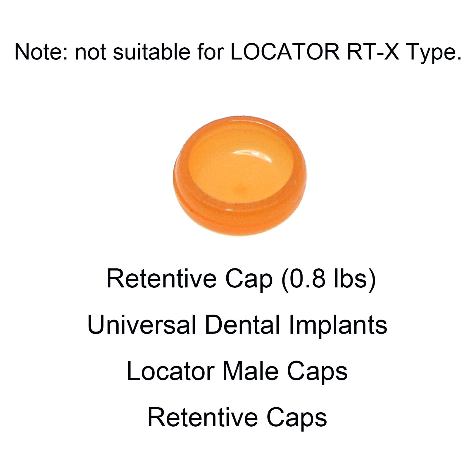 US Zest Locator Orange Extended Range Male Cap 0.8lbs 20pk Dental Compatible