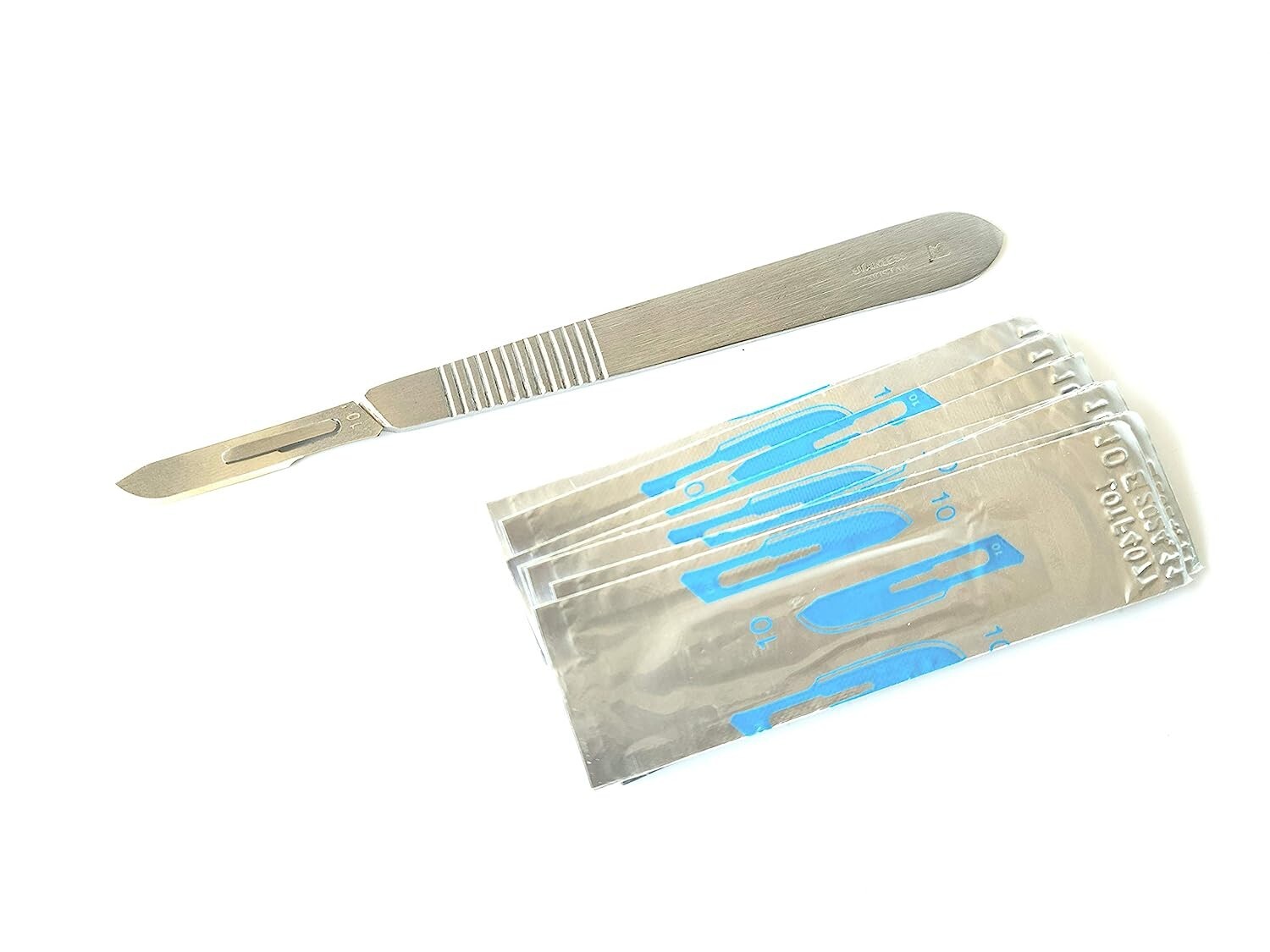 10 Scalpel Blades #10 Includes #3 Metal Handle Suitable for Dermaplaning, Crafts
