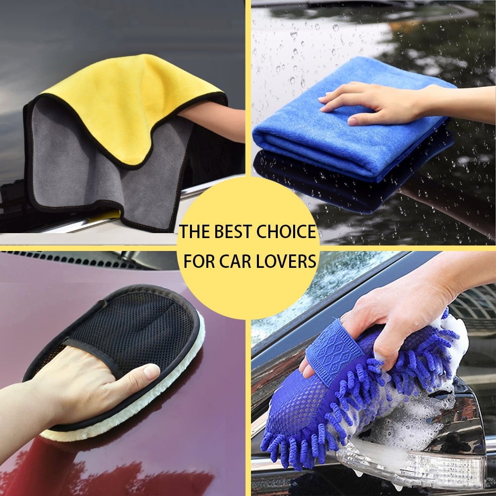 Professional Car Wash and Interior Detailing Kit with Microfiber Accessories