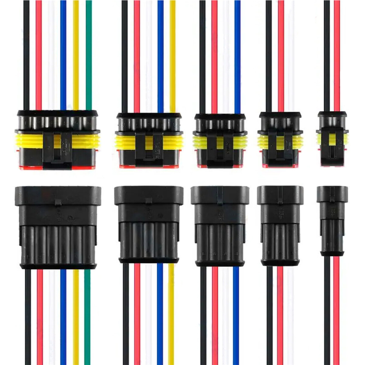 5/10 Sets Car Automotive Waterproof Electrical Wire Connector Plug 2/3/4/5/6 Pin
