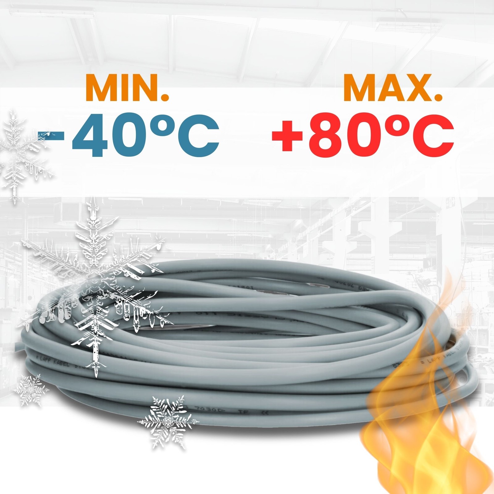 10 meter lap cable 0026130 Ölflex classic FD control cable 2×1 mm² PVC cable