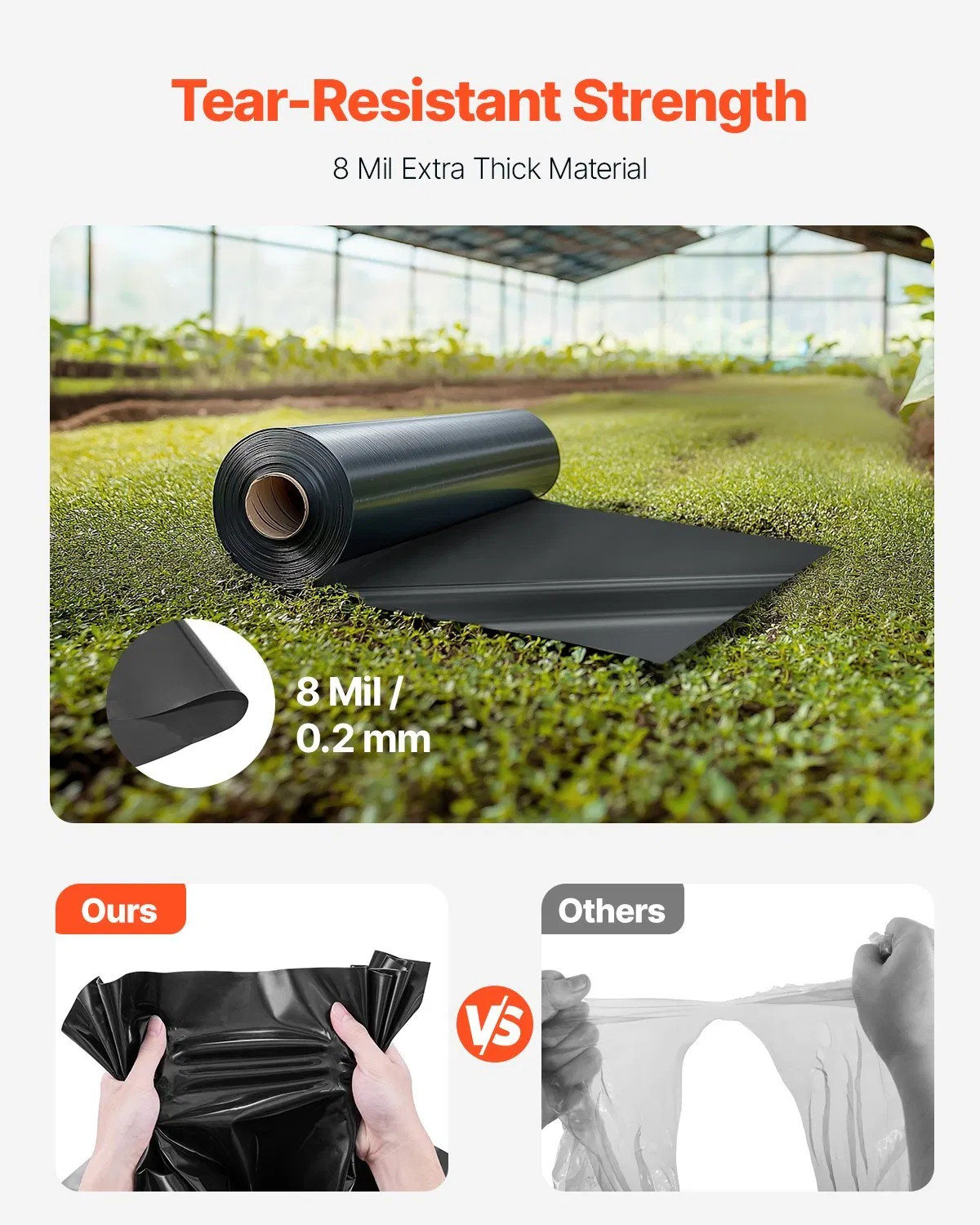 10 Mil Plastic Sheeting Heavy Duty 10′ x 100′, Thick Plastic Sheeting Roll, Plas