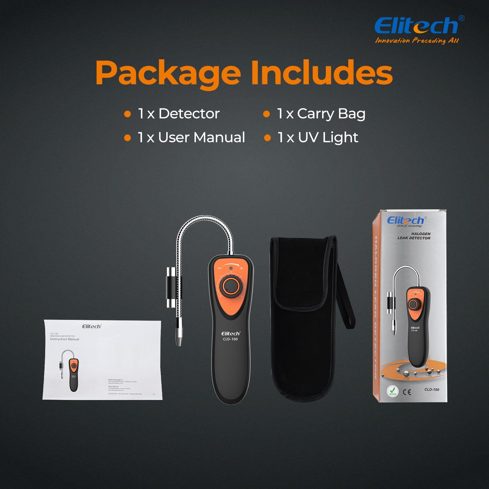 Elitech Refrigerant Leak Detector CLD-100 Freon Leak Detector Car HVAC Halogen