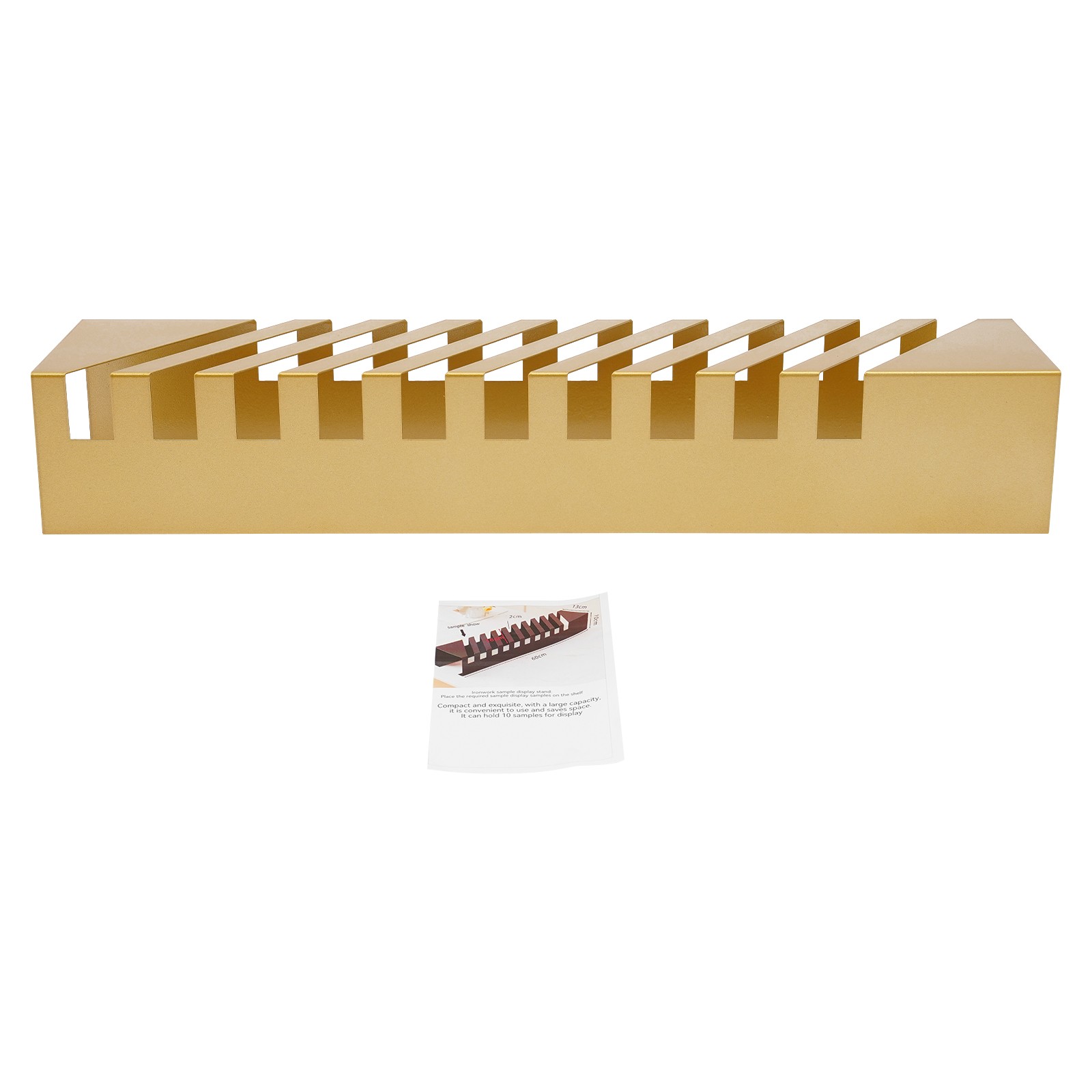 10-Slot Tabletop Tile Display Rack Iron Small Tile Sample Display Rack 45° Slant