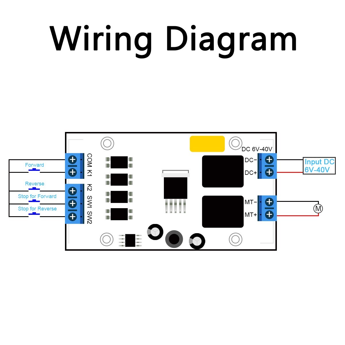 DC 6V 12V 24V Forward Reverse Motor Controller Relay Limit Switch Driver Module