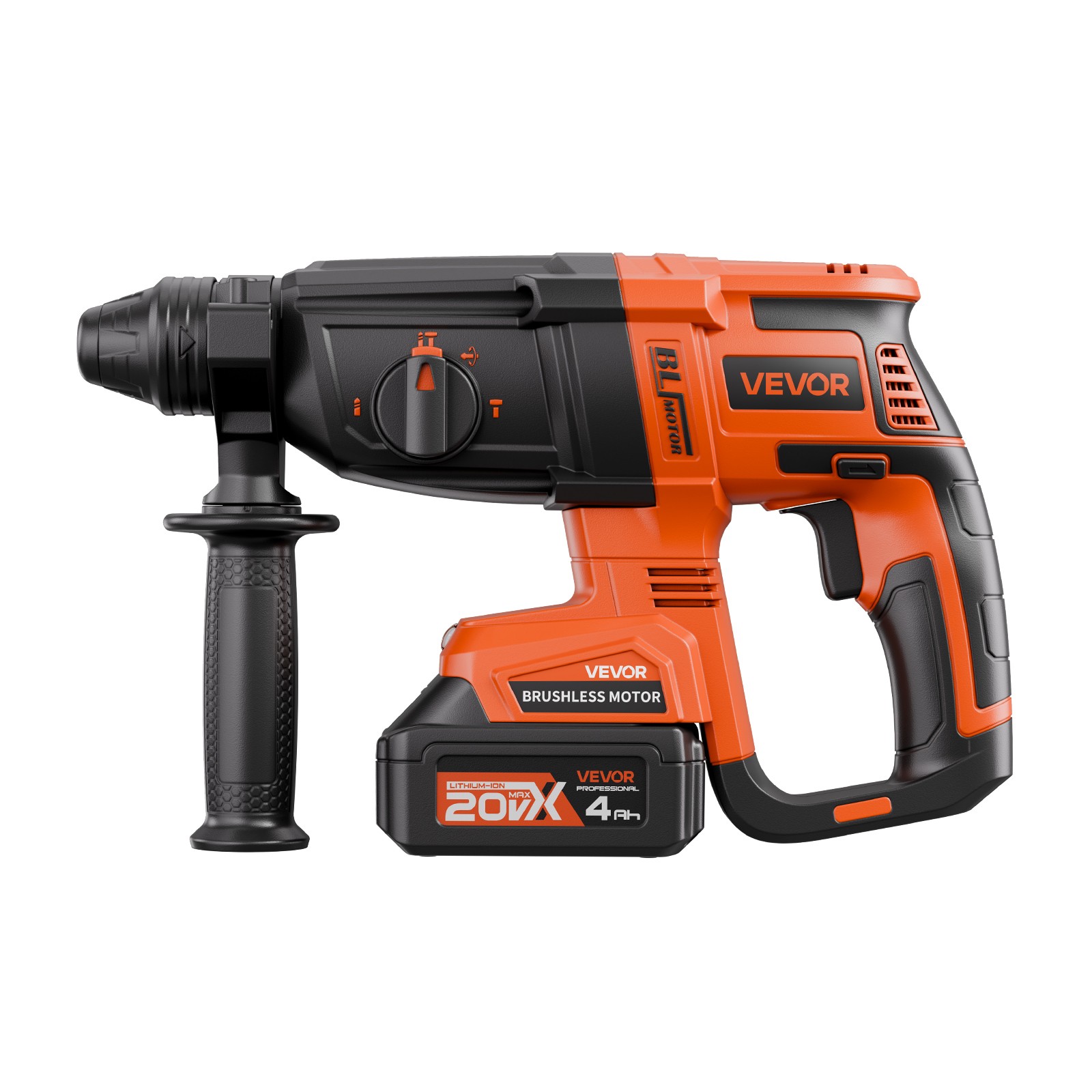 VEVOR 20V SDS-Plus Brushless Cordless Rotary Hammer Drill Kit 1.1 In 1200RPM