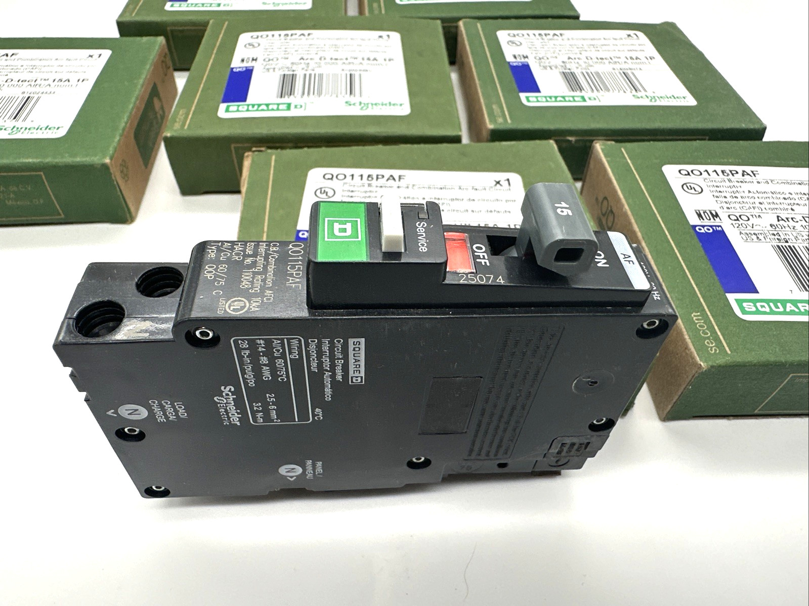 10 PCS SQUARE D QO115PAF QO 1P 15AMP AFCI ARC-FAULT CIRCUIT BREAKERS*new*