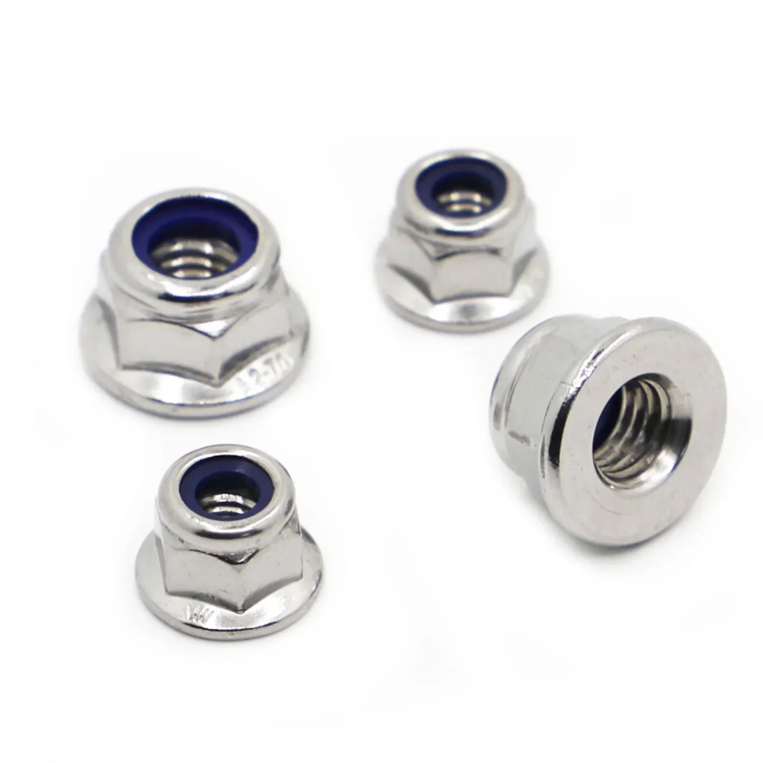 M3-M12 Nylon Insert Lock Flange Nut Stainless Steel Nylock Hex Locknut
