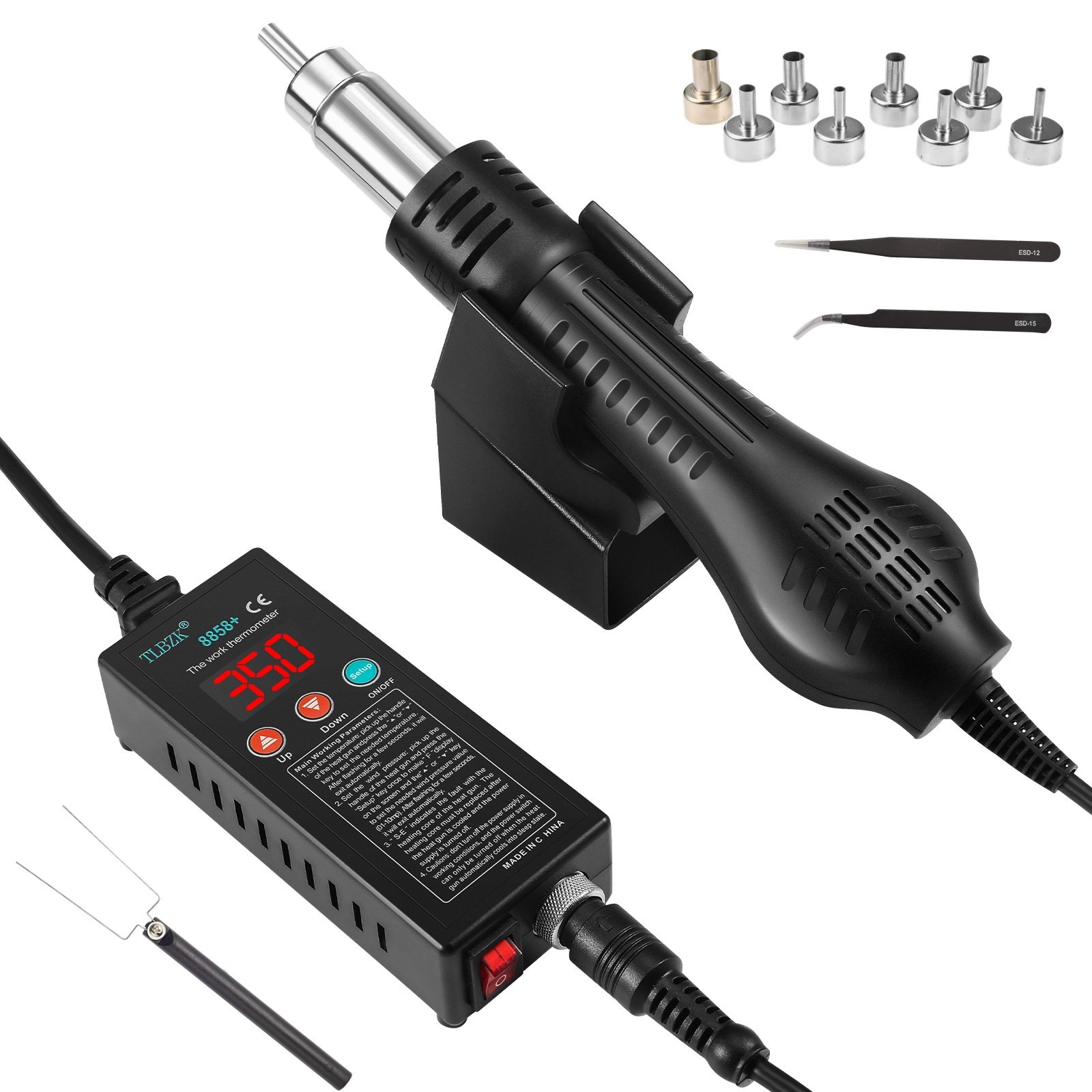 Hot Air Soldering Station SMD Welder Rework Digital Display Heat Gun