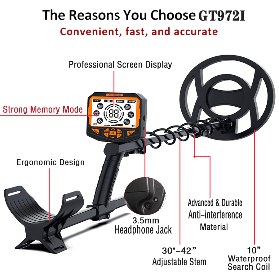 Pinpoint,High Sensitivity DISC Mode,10″Coil,LCD Backlight Display Metal Detector