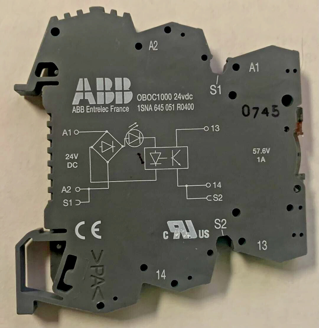 NEW ABB 0B0C1000-24VDC (1SNA645051R0400) 24VDC OPTOCOUPLER MODULE TERMINAL BLOCK