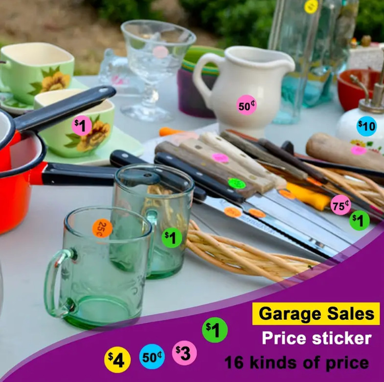 384 Priced Garage Yard Sale Stickers Labels Price Tags Flea Market Sale Adhesive