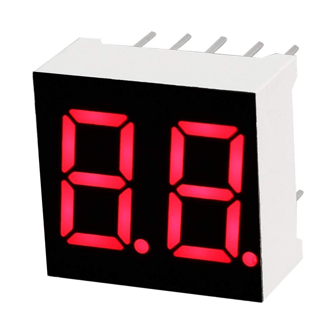 uxcell Common Cathode 10 Pin 2 Bit 7 Segment Display 0.59 x 0.55 x 0.28 Inch …