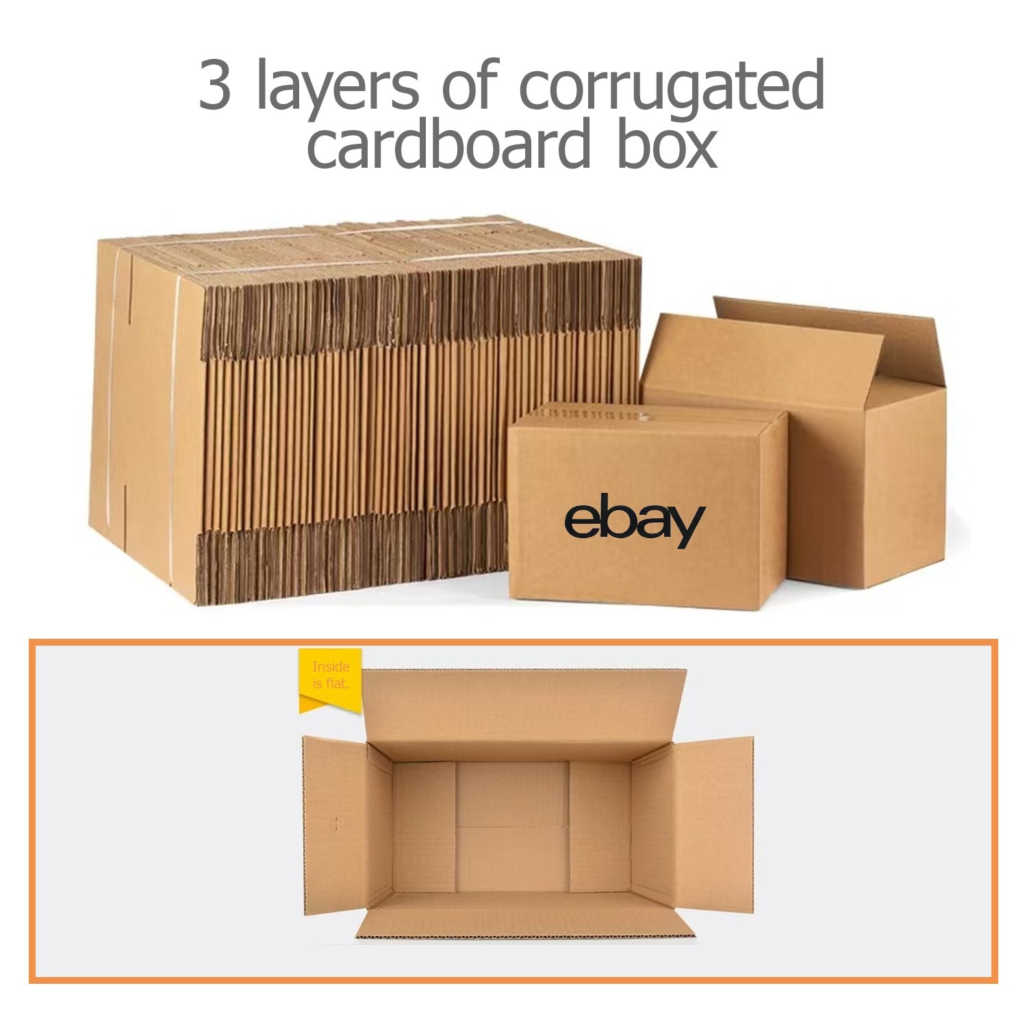 100pcs pack 8″ x 8″ x 8″ Shipping Packing corrugated cardboard boxes color logo