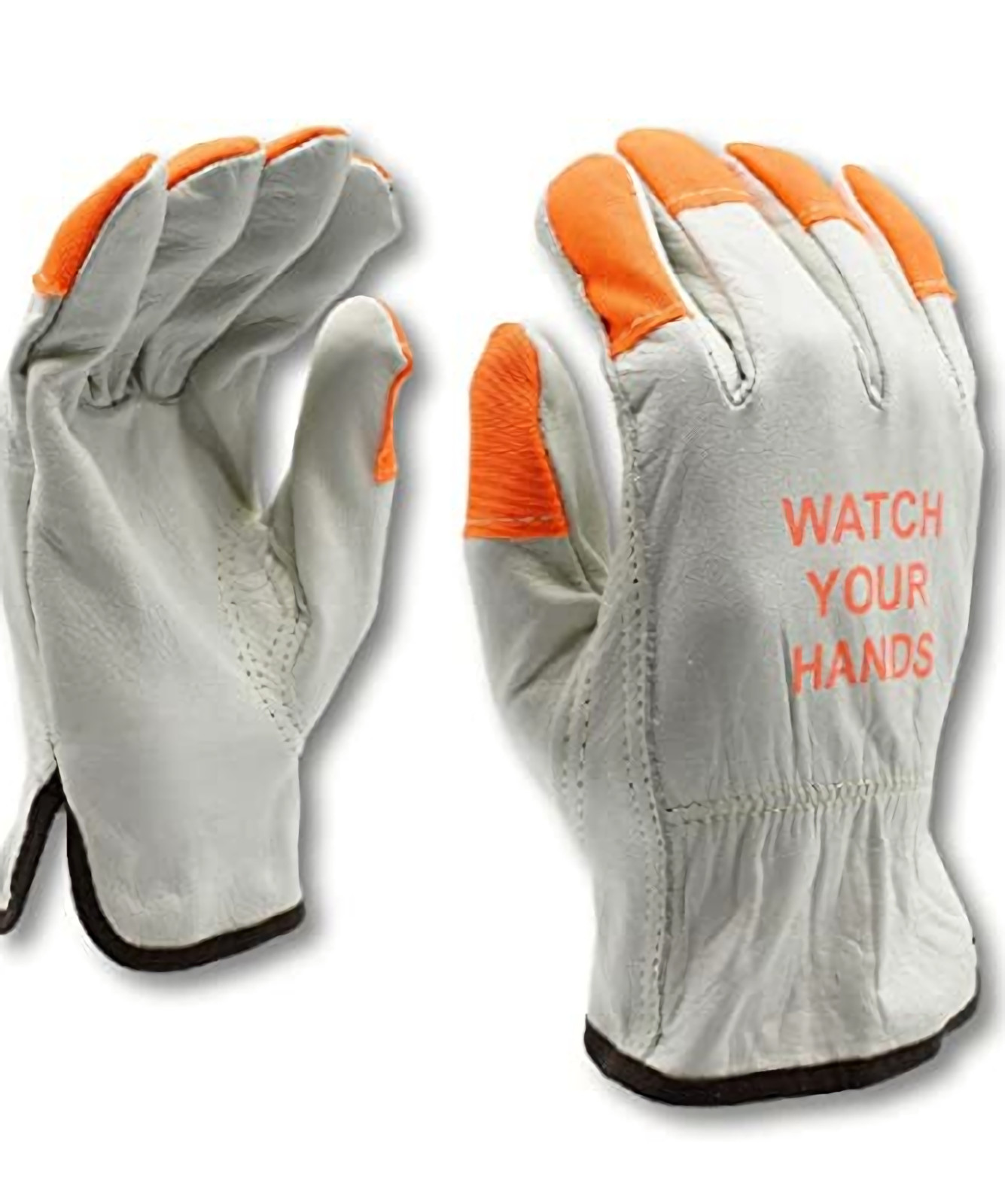 ATERET 12 Pairs Hi Vis Heavy Duty Durable Cowhigh Leather Work Gloves