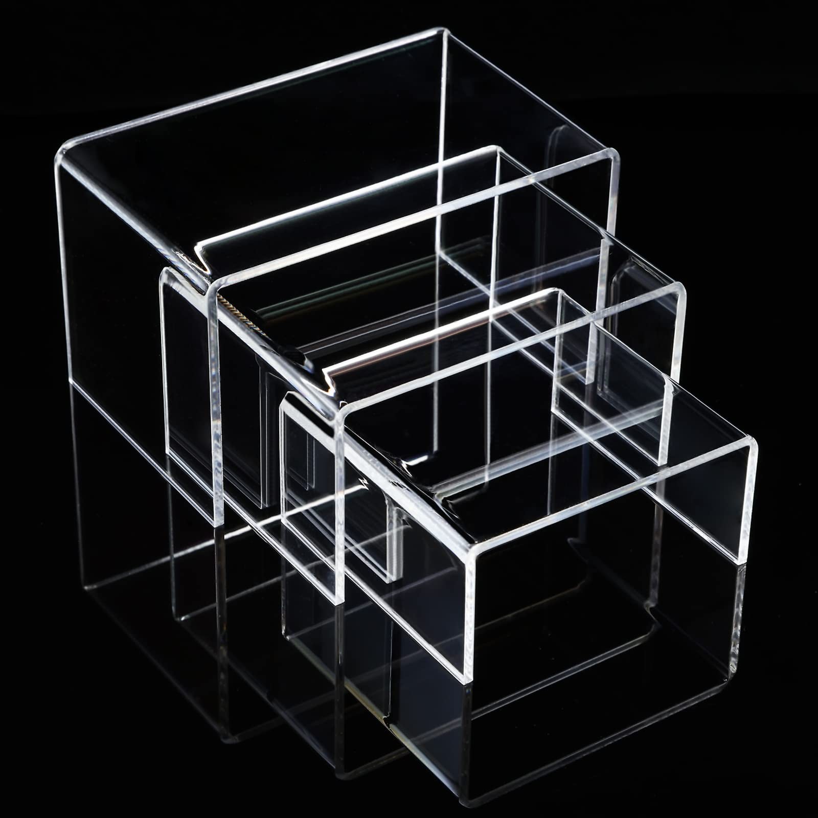 Chuangdi 2 Sets Acrylic Display Risers, Product Stand, Jewelry Display Riser …