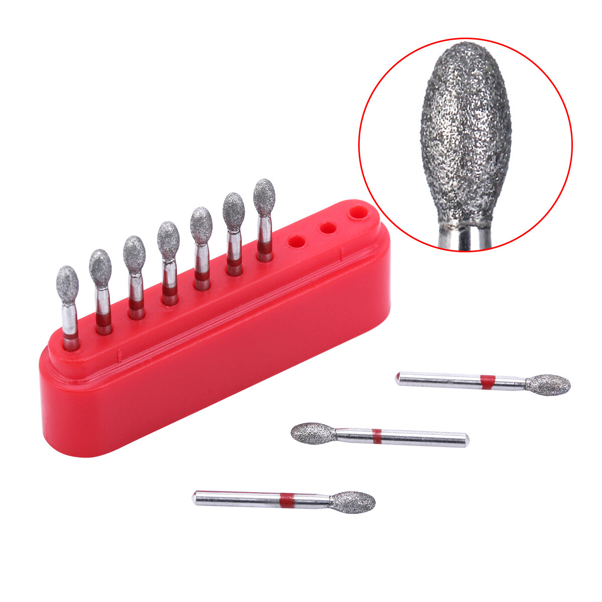 AZDENT Dental FG Diamond Burs FOOTBALL 379-023F FINE RED DEFEND Friction Grip