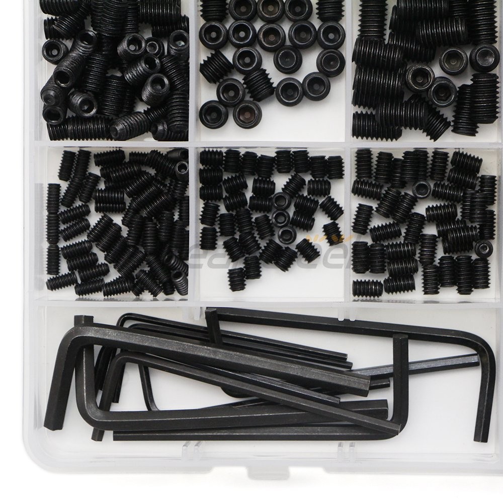 1145Pcs Set Screw Assortment Kit Head Socket Hex Drive Cup Point Grub Screws Set