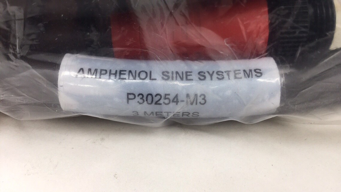 Amphenol Sine Systems P30254-M3 Cable 3 Pole Drop ST/F ST/M 14AWG 3 Meter