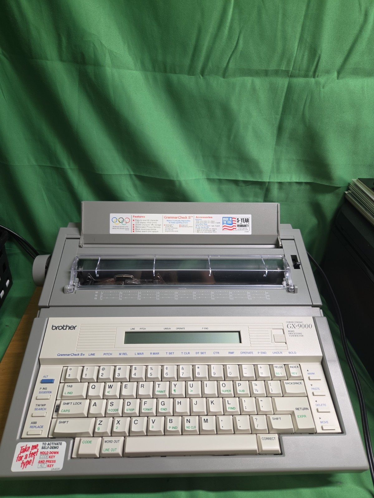 Brother GX-9000 Correctronic Word Processing Typewriter w/ GrammarCheck+ Tested!