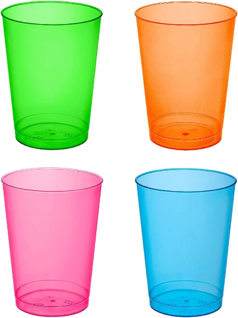 Hard Plastic 10-Ounce Party Cups/Drinking Glasses/Tall Tumblers, 25-Count,