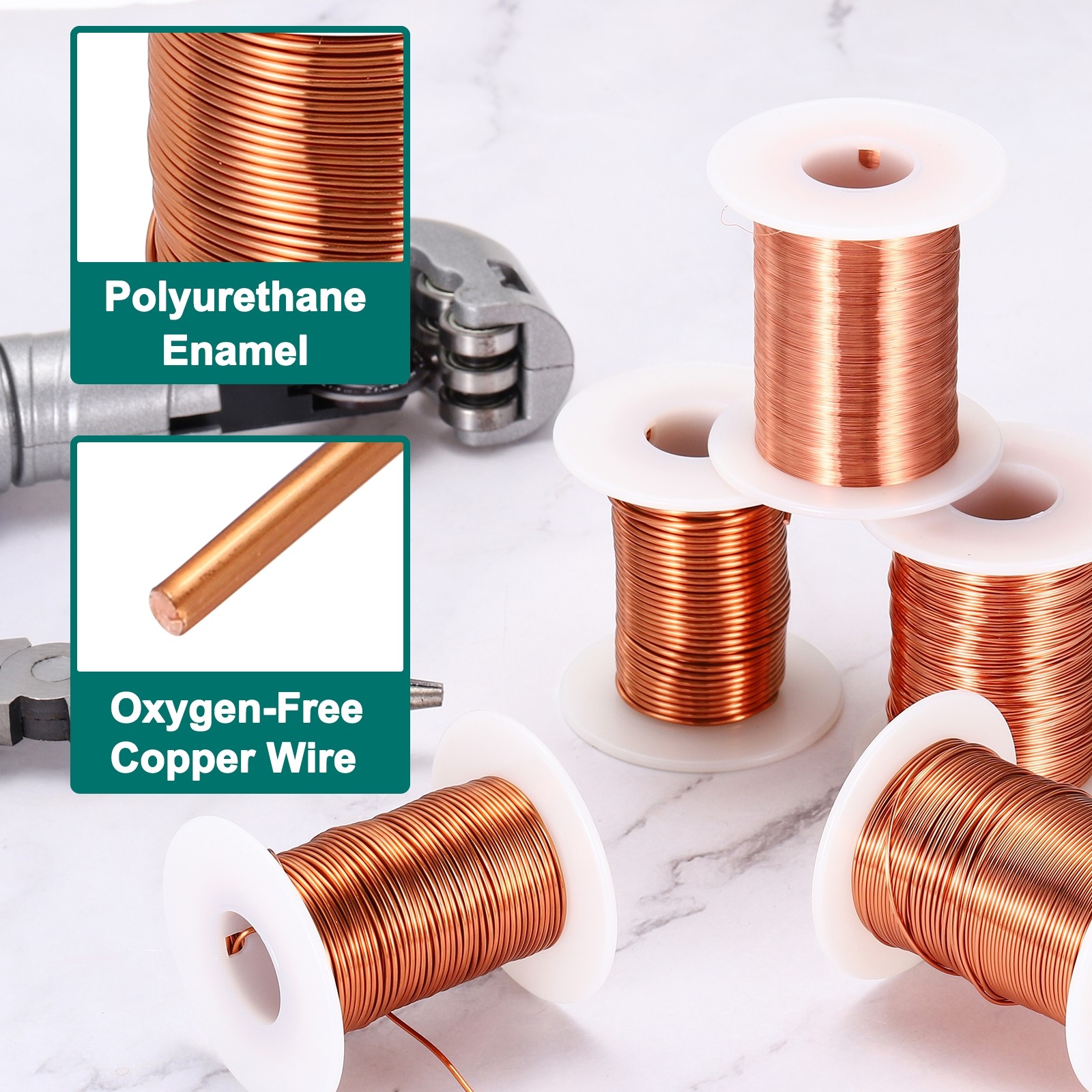 20 AWG Magnet Wire, 4 OZ/113.2g Enameled Copper Wire, 155C(311F)
