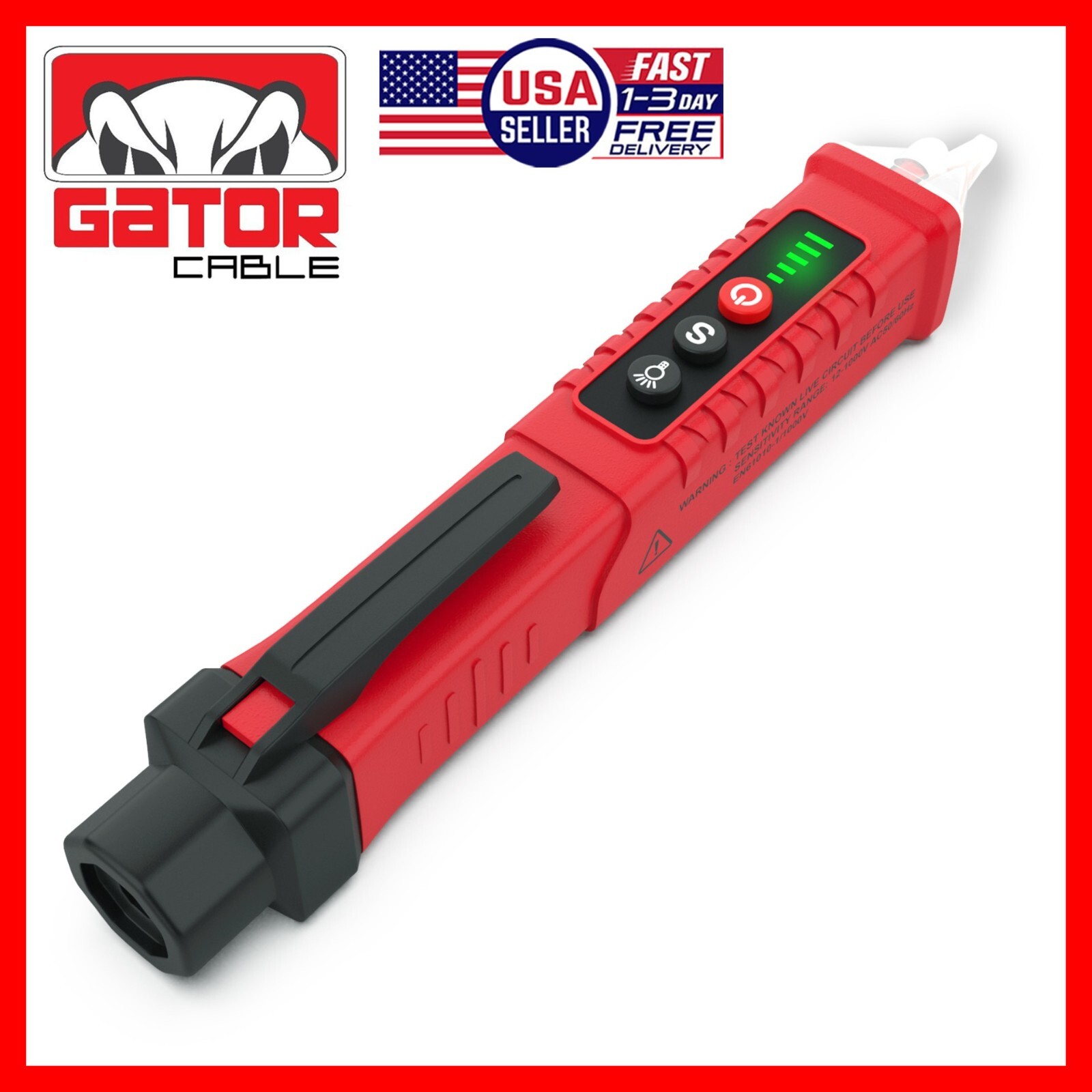 Voltage Electric Tester Volt Detector Test Pen Non-Contact Sensor AC DC 12-1000V