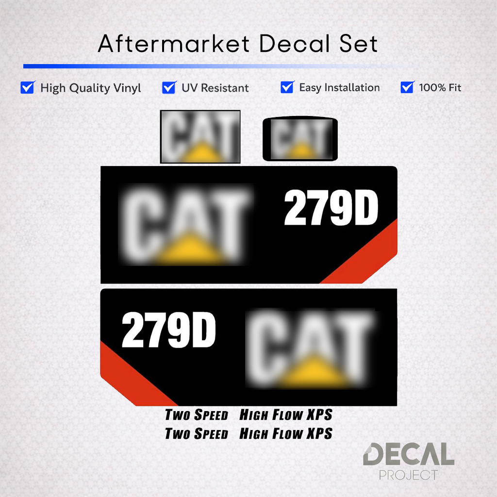 Aftermarket Decal Set for Caterpillar 279D Compact Track Loader High Flow XPS