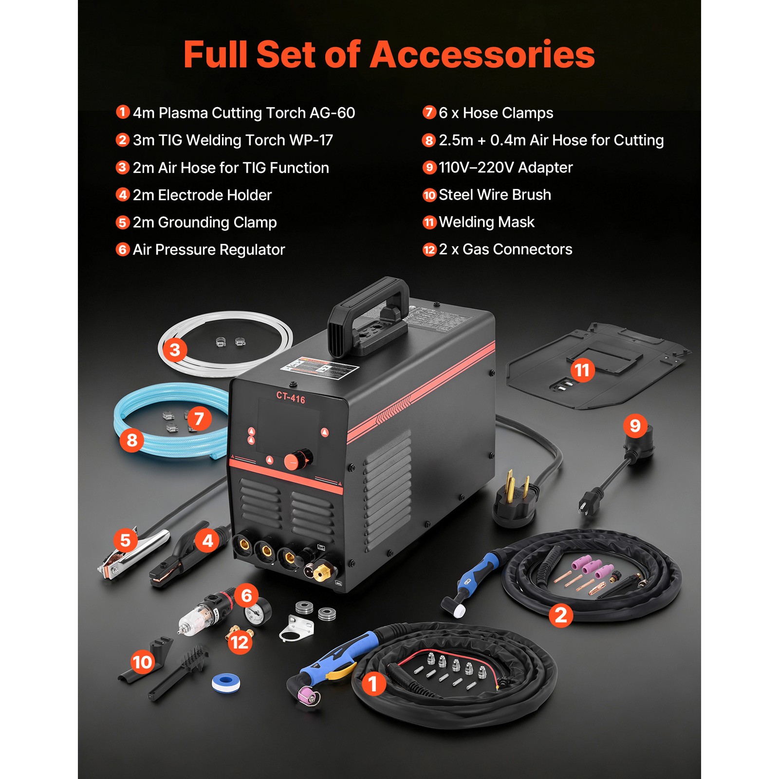 Uimoso 3-in-1 Plasma Cutter Welder Combo with Digital Display, 110/220V