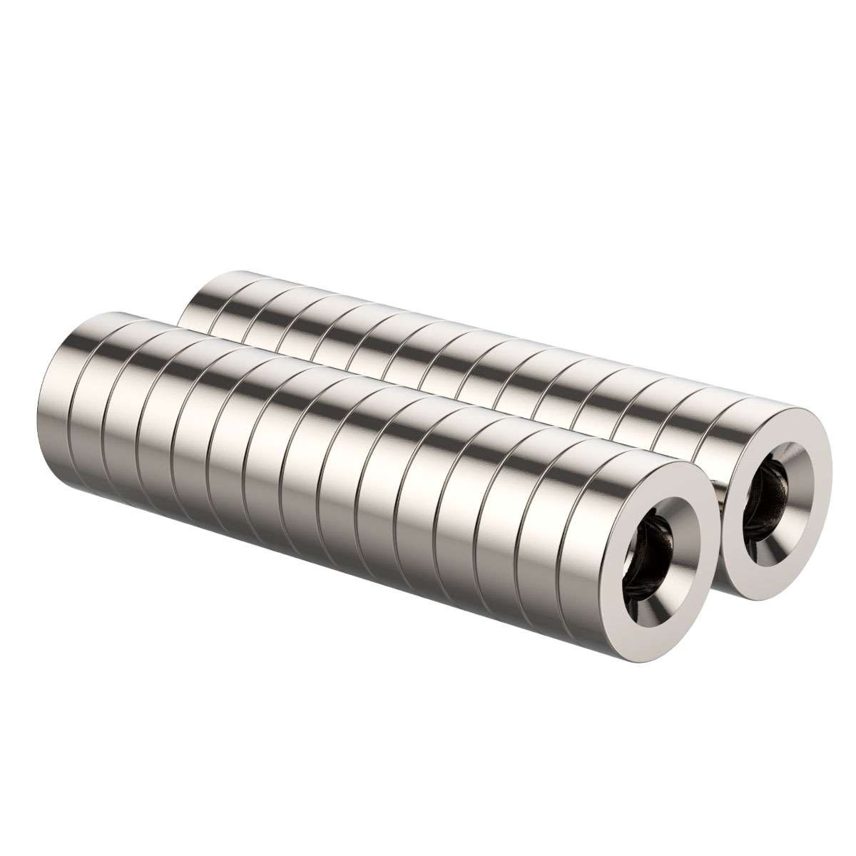 10/20/50 Strong Countersunk Ring Magnets 1/2″x1/8″ Hole 4mm Rare Earth Neodymium