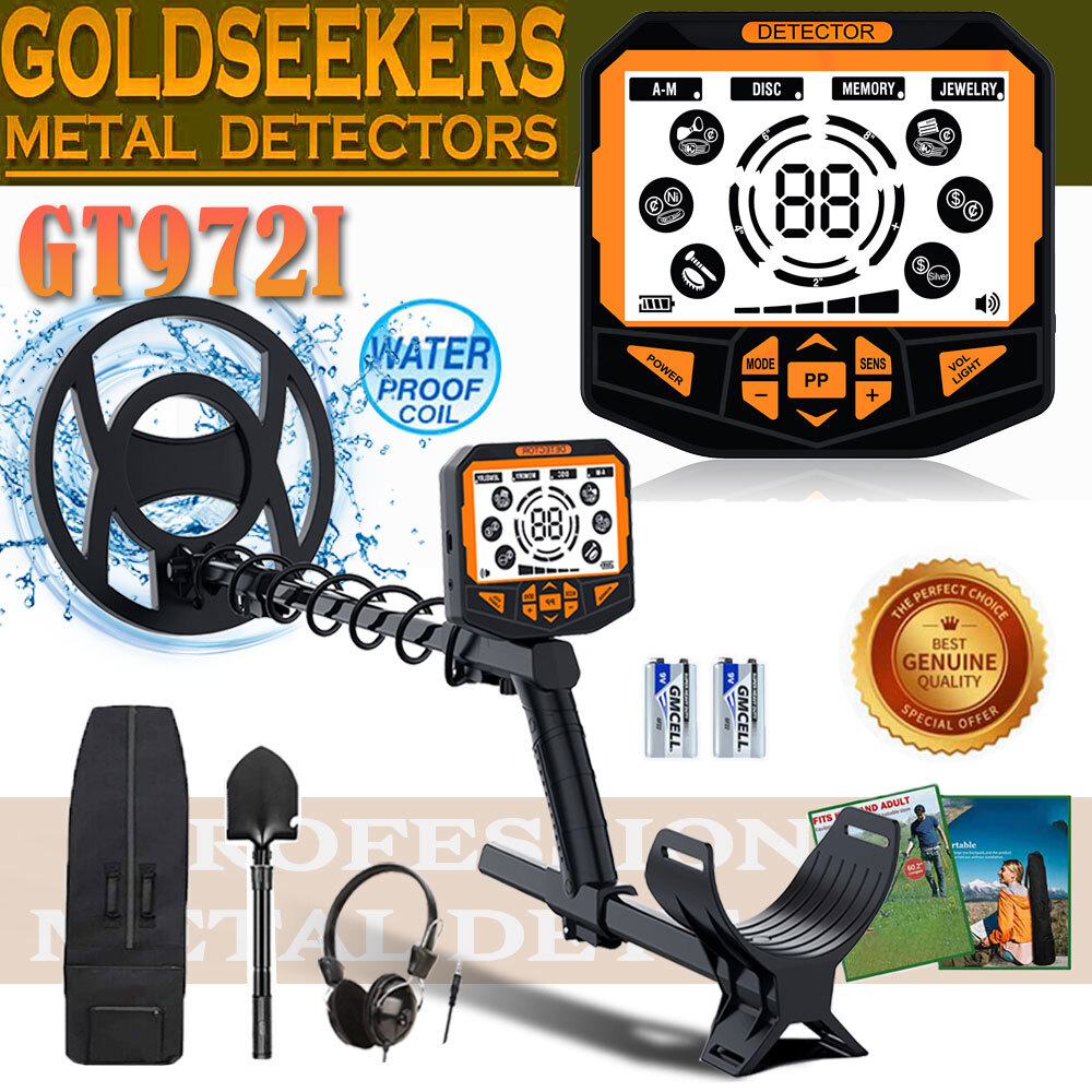 LCD Waterproof Metal Detector Professional Rechargeable Gold Detector 10″ Coil