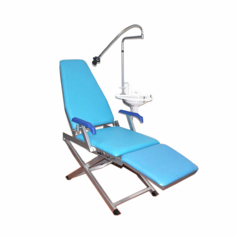 Dental Portable Mobile Chair LED Light Folding Chair Air Turbine Unit 4 Hole