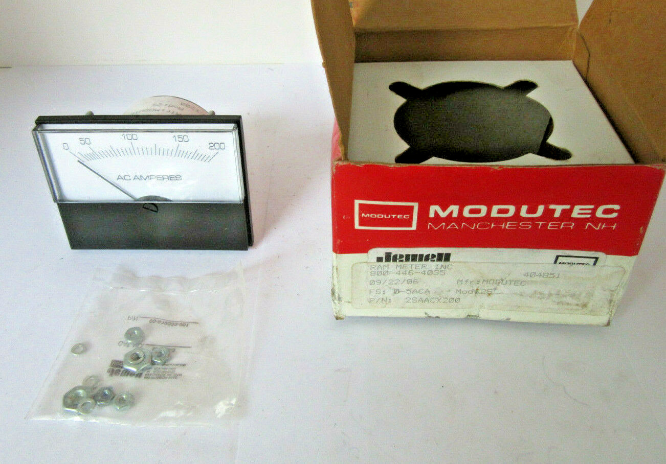 Modutec 2SAACX200 2S Panel Meter 0-200 AC Amperes 200 Amp
