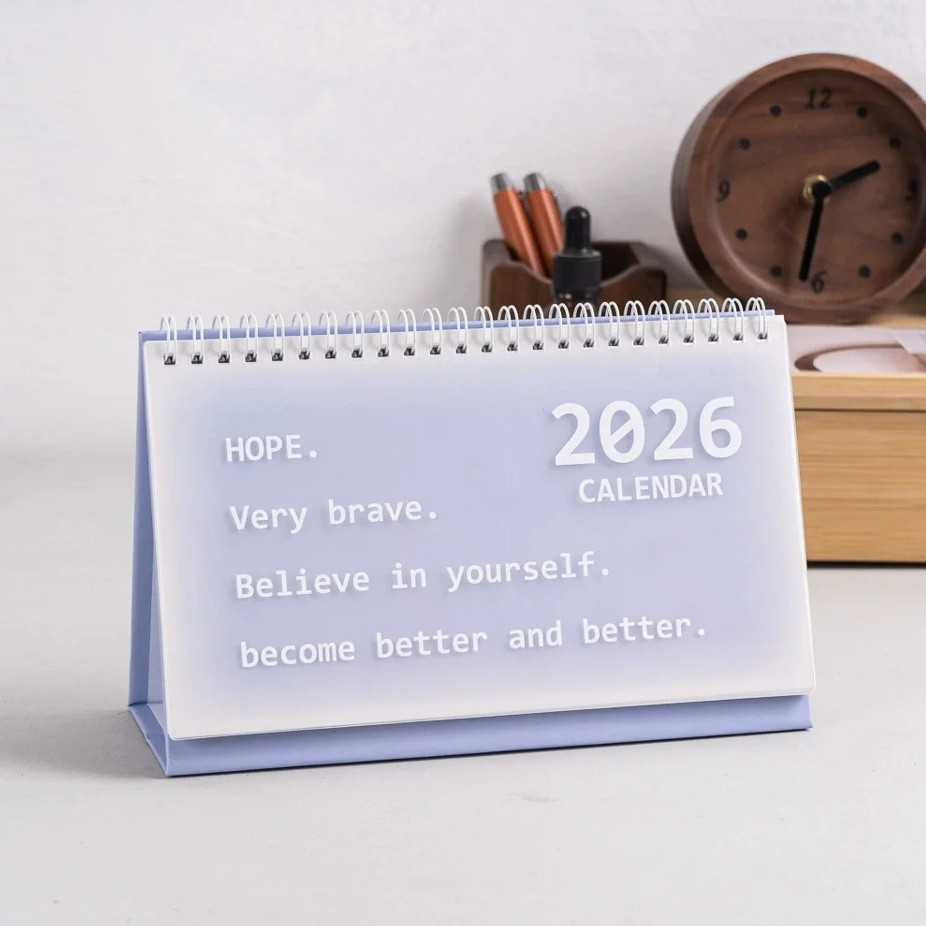 2026 Desktop Calendar Simple Creative Design with Motivational Messages