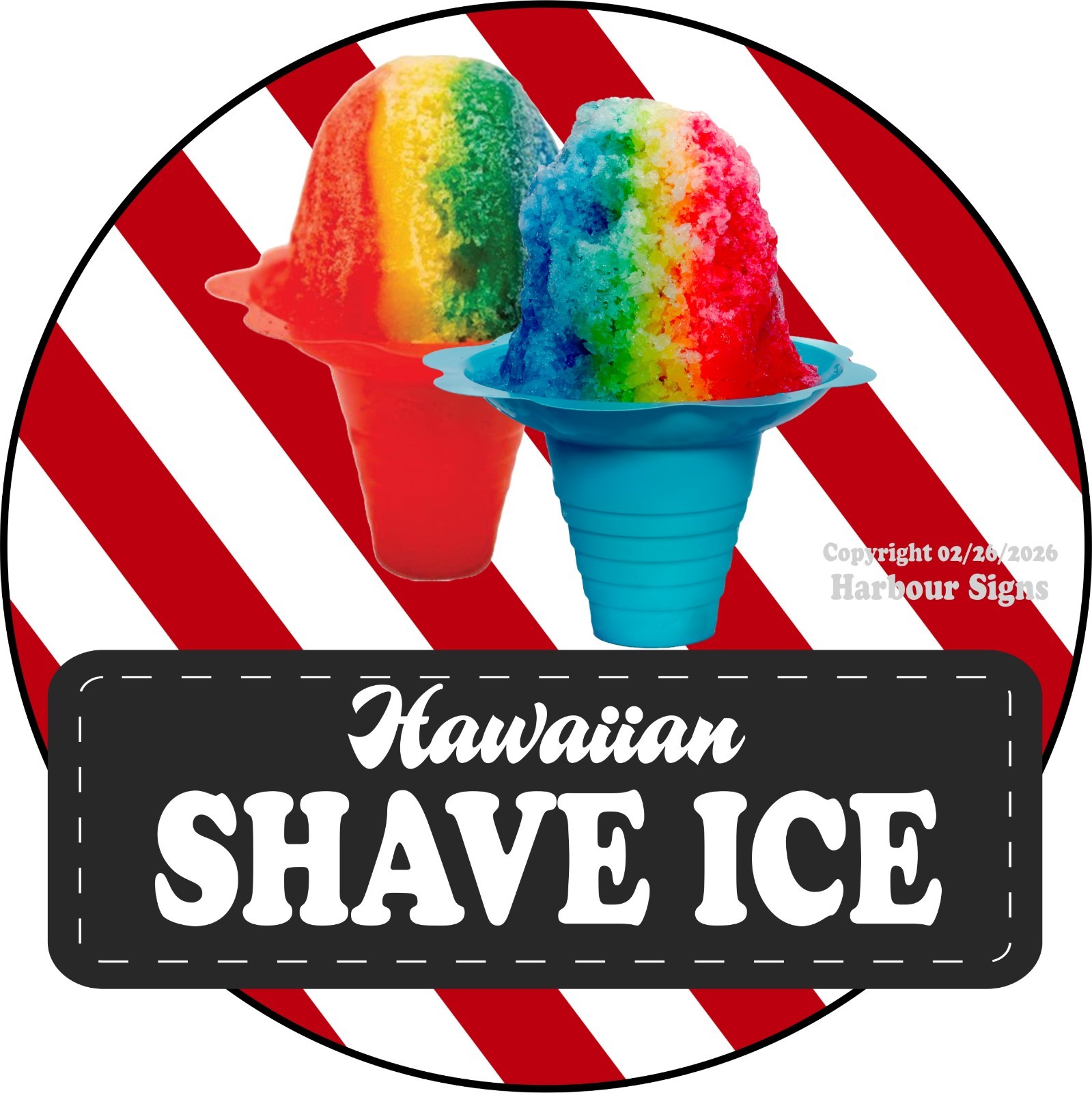 Shave Ice DECAL ( snack Concession Food Truck Sticker sc (Choose Size)