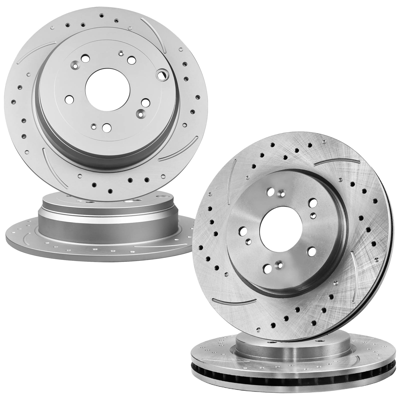 11.65″ Front & 11.99″ Rear Brake Rotors 2007-2012 Acura RDX Drilled Slotted