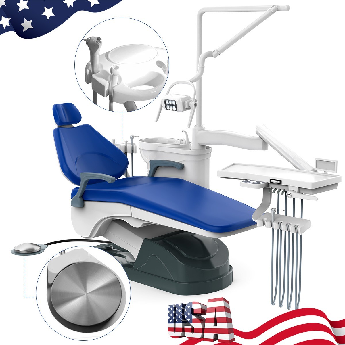 Dental Unit Surgery Chair Computer Controlled DC Motor&Stool TJ2688-A1 110V
